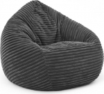 PATCH HOME Cordino Drop Wide Cord Bean Bag - EPS t&auml;idisega p&otilde;randakott - Mugav lamamistool t&auml;iskasvanutele ja lastele - 3 suurust - Stiilne Cord Bean Bag t&otilde;mblukuga (grafiit, L)