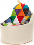 Ecopuf - Yoko Patchwork Pouf tugitool v&auml;ljas - Bean bag lastetuppa - veekindel kanga kott - l&otilde;&otilde;gastustool - kodudekoratsioon - tugitool suurus XL - 70 x 75 cm, Mix/Cream