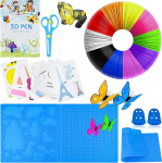3D pliiatsi tarvikute komplekt, 3D pliiatsi filament PLA 10 v&auml;rvi 1,75 mm iga 5 m, 3D pliiatsi &scaron;abloon, suur silikoon pad 41,2 x 20,3 cm koos 2 s&otilde;rmekaitse ja k&auml;&auml;ridega, tarvikud 3D pliiatsi algajatele.