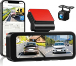 SIXTOP Dash Cam 4K UHD ees ja 1080P taga - kaksikkaamera koos WiFi video, GPS, parkimise j&auml;lgimise ja G-sensoriga - s&otilde;iduki kaamera &ouml;ise n&auml;gemise, loop salvestamise, 150&deg; laiusnurga ja rakendusega autole/autole