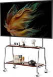 Teleri statiiv, mis on veeretatav 32-75-tollise plasma/LCD/LED teleri jaoks, mobiilne teleri statiiv kahekordse salvega, sobib kauplustesse, kodudesse, kontoritesse, kandev&otilde;ime 50 kg, Max VESA: 600 x 400 mm