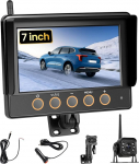 Kabellose Digitale R&uuml;ckfahrkamera Auto mit 7 Zoll Bildschirm Monitor, IP68 veekindel, IR Nachtsicht, BSD f&uuml;r LKW, Anh&auml;nger Bus PKW Wohnmobile Vans DC 12V