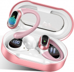 Rolosar Kabellose Ohrh&ouml;rer, 50H Ohrh&ouml;rer, Bluetooth 5.4, Sport, mit 4 ENC Noise Cancelling Mikrofone, Ros&eacute;gold