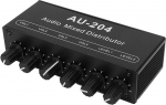 Mini Mini Stereo Audio Preamp 2 sisend 4 v&auml;ljundit 3,5 mm &uuml;he kontrollitud k&otilde;rvaklappide v&otilde;imendi Stereo Audio Splitter Box