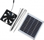Solarbetriebener Dachbodenventilator mit 5 W 12 V Solarpanel f&uuml;r Gew&auml;chsh&auml;user, H&uuml;hnerst&auml;lle und Haustierh&uuml;tten, polykristallines Silikon, Schwarz