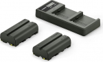 TILTA NP-F550 aku (3500mAh) 2-pakk ja Dual LCD laadija komplekt, &uuml;hildub LED tuledega, monitoridega ja Nucleus M II TBC-LS-A-GN