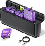 CITYORK 3 pesaga laadija ja 2 t&uuml;kki 2400 mAh aku, mis &uuml;hildub Insta360 Ace/Ace Pro/Ace Pro 2, asendusaku Insta360 Ace/Ace Pro akulaadija komplekti tarvikud koos LED-indikaatoriga ja