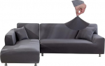 Jaotto diivanikate, elastne, veniv, spandex, diivanikate L-kujulisele diivanile, universaalne, pestav, 2-osaline, libisemisvastane (3-kohaline+4-kohaline, hall)