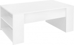 ML-Design kohvilaud valge, 100 x 60 x 42 cm, avar elutoa laud, millel on 2 sektsiooni k&uuml;lgedel, kaasaegne diivanilaud suure hoiuruumiga, puidust k&uuml;ljelaud, elutoa kohvilaud