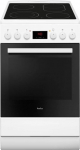 Amica SHC 903 001 W Valge 50 cm seisev pliit Teleskooplaadid (1 x 75%) Taimeri Kuum&otilde;hk Klaasist keraamiline pliit kahesuunalise tsooniga + r&ouml;stitava plaadi tsooniga