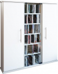 VCM DVD Tower Santo 450 CD-le, puidust valge, 91.5x86x18 cm