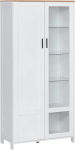 HOMCOM k&ouml;&ouml;gikapp 7 riiulit, sh 3 klaasriiulit - 76 x 36 x 160 cm - valge