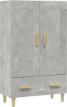 vidaXL Highboard Sideboard sahtli kapp K&uuml;lgkapp Mitmeotstarbeline kapp K&otilde;rge kapp Betoon Hall 70 x 31 x 115 cm Puitmaterjali