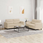 ShGaxin 3202318 2-osaline diivanikomplekt koos pehmendusega kreemjas mikrokiudkangas, Lounge diivan, diivanid ja diivanid, l&otilde;&otilde;gastav diivan, diivan elutuppa