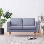 Willood diivan 2-kohaline kangast polsterdatud diivan Lounge diivan puidust disain istumism&ouml;&ouml;bel Lounge diivan kangast diivan istumism&ouml;&ouml;bel elutuba helehall