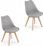 Home Collective 2 s&ouml;&ouml;gitoa tooli, elutoa toolide komplekt, 2 x hallid plastjalgadega naturaalsed, mugavad ja stabiilsed toolid Shell toolid