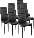 S&ouml;&ouml;gitoa toolid seljatoega K&ouml;&ouml;gitool Elutoatoolid PU-st, 42 x 48 x 98 cm, komplekt 6 musta tooliga