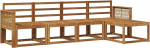 Outdoor-Sofa Gartenm&ouml;bel-Set aus massivem Akazienholz, Modulare Gartenlounge mit 5 Sitzpl&auml;tzen, Lounge-Gruppe f&uuml;r Terrasse und Garten, 249 x 122,5 x 73 cm