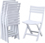 KAIHAOWIN 4 Pack plastist kokkupandavad toolid Indoor Outdoor Folding Patio Garden Beach Balcony Porch Lightweight and Waterproof White