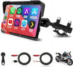 Jansite 7 Zoll Motorrad Carplay Android Auto mit 2 Stromversorgungsmethoden, Motorrad Navigationsger&auml;te mit 2,5D IPS Wasserdichter Touchscreen Display, Dual-Bluetooth Siri/G-oogle Assistant