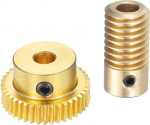 hankimise kaart Worm Gear Set - 0.5 moodul, 40:1 reduktsioonikiirus, 5mm augu l&auml;bim&otilde;&otilde;t, hammasratta v&otilde;lli ja 5mm augu l&auml;bim&otilde;&otilde;t, 40T Drive Gearbox (messingist)