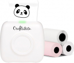 Crafts&Co kaasaskantav fotoprinter, mobiilne miniprinter 3 rulliga + rakendus, traadita taskuprinter, mobiiltelefoni seade piltide, etikettide, kleebiste, ostunimekirjade printimiseks ilma tindita