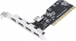 CERRXIAN 5 Ports PCI to USB 2.0 Expasion Card, PCI Expansion Card USB Card for Desktop PC, PCI to USB 2.0 Hub Controller Adapter Individual