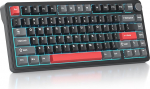 SOLIDEE mehaaniline m&auml;nguklaviatuur 75% nupuga, Bluetooth 5.0 / 2.4GHz / USB-C tihendiga klaviatuur, kuumvahetatav mehaaniline klaviatuur l&otilde;unapoolse RGB taustavalgustusega (Shadow Red)