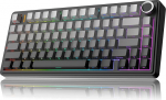 MechLands Aula F75 PRO 75% mehaaniline kohandatud kreemjas klaviatuur, BT5.0/USB-C/2.4GHz traadita m&auml;nguklaviatuur, tihendistruktuur, nupud, RGB, Reaper l&uuml;litid Win/Mac (must gradient)