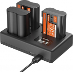 SMALLRIG EN-EL15c Kamera-Akku-Set f&uuml;r Nikon, LCD-Ladeger&auml;t mit DREI Steckpl&auml;tzen und 3 akku &agrave; 1940 mAh, f&uuml;r Nikon ZR, Z6III, Zf, Z8, Z7II, Z7, Z6II, Z6, D850, D810, D780, D750, D500, D7500, D7200