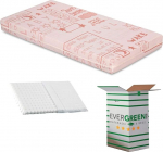 Evergreenweb 60 x 125 cm beebivoodi madrats 12 cm k&otilde;rgusega + fookusevastane padi naturaalse puuvillase kattega eemaldatav t&otilde;mblukuga kate ja masinpesu valge ja roosa antibakteriaalne, lestakindel ja &uuml;li&otilde;hutav beebimadrats ortopeediline madrats ideaa ...