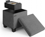 STORAGEBUD Ottomani hoiuga elutuppa, 15-tolline ladustamise Ottomani kuubik, v&auml;ike Ottomani jalatugi, Boucle jalahoob, Ottomani Max 350 LB, Hall Ottomani
