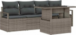 Rantry 5-teiliges Garten-Sofa-Set mit Kissen Grau Poly-Rattan Gartenlounge Model3357462