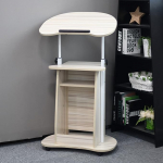 H&ouml;henverstellbarer mobiler Stehpult mit Rollen, Home-Office-Arbeitsplatz f&uuml;r Computer und Laptop, wei&szlig;er Ahorn-Laptopwagen - ergonomisches Design f&uuml;r Produktivit&auml;t