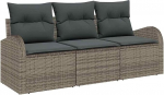 Rantry 3-osaline aia diivan komplekt koos pehmendusega Grey Poly Rattan Garden Lounge Model3345899