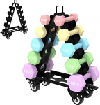 Hantelst&auml;nder Kurzhantel Rack Gewichtsaufbewahrungsorganisator f&uuml;r Hanteln accessories-Gymnastikhanteln-perfekt f&uuml;r das Fitnessstudio zu Hause f&uuml;r Kinder/Frauen Schwarz (5-tier)