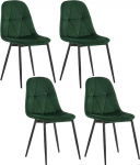 Lestarain S&ouml;&ouml;gitooli komplekt 4 seljatoega s&ouml;&ouml;gitoa k&ouml;&ouml;gi elutoa k&ouml;&ouml;gitoolid pehmendusega sametkattega metallist ergonoomiline disain tumeroheline