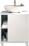 Muebles Pitarch Sintra Bathroom Cabinet with Vanity Unit Width 60 cm with Wheels 1 Door Left or Right White