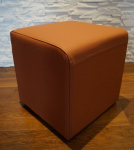 Quattro Meble Real Leather Stool 40 x 40 x 40 cm Cowhide Seat Cube Footstool Upholstered Stool Real Leather Puff