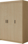 Mirjan24 Kleiderschrank Elena 3D, Dreht&uuml;renschrank, Farbauswahl, 3-t&uuml;rig Schrank, Wei&szlig;, Sonoma, Lefkas (Ge&ouml;lte Eiche)