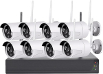 VisorTech Camera Set: Wireless Surveillance System: HDD Recorder, 8 QHD Cameras, App Access (Camera Surveillance, System, Alarm Motion Sensor)