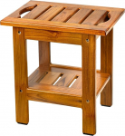 VaeFae Teak puidust du&scaron;ipink, v&auml;ike vannitoapink, kahetasandiline puidust du&scaron;ipink, vannitoapink riiuli ja libisemisvastaste jalgadega, vannitubadesse, du&scaron;ikabiinidesse, magamistuppa, r&otilde;dudele.