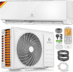 KESSER&reg; Split Air Conditioning Set with WiFi / App Function - Cooling A++ + / Heating A+, Refrigerant R32, LCD Display, Remote Control and Timer Function, Includes Complete Mounting Material