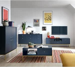 Elutoa m&ouml;&ouml;bel seinam&ouml;&ouml;bel Sinine alusraam kuldne 4 tk 1 Highboard, 1 Sideboard, 1 Lowboard, 1 kohvilaud