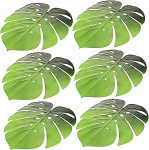 ANDRESLAD Eva Monstera Leaf Placemats, komplekt 6, soojusisolatsioon, libisemisvastane, vetth&uuml;lgav k&ouml;&ouml;gi, s&ouml;&ouml;gitoa, peo kaunistamiseks