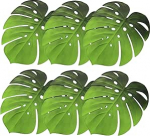 NIYANGLE 6 St&uuml;ck Teiliges Rutschfester Hitzebest&auml;ndiger Monstera Platzsets aus Gr&uuml;nem Eva Abwaschbare Tischmatten f&uuml;r Tropische Tischdekoration f&uuml;r Partys und Esszimmertische