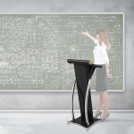 Lektorite poodiumi stend, 118 cm k&otilde;rge kantsel koos kaldpuldi ja peremehe stendiga, mis on valmistatud metallist b&uuml;roo, pulmade, restorani, peremehe stendi, vastuv&otilde;tulaua ja pliiatsi/ pliiatsiga.