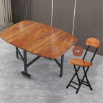 Ruumis&auml;&auml;stlik 4 toolist koosnev komplekt - pruun klapplaud 360&deg; ratastega, liblikas disain, liigutatav k&ouml;&ouml;gilaud, kompaktne lahendus (100 x 60 cm)