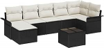 Rantry 7-teiliges Garten-Sofa-Set mit Kissen in Braun aus Poly-Rattan Gartenlounge Model3345457