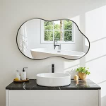 Clevich As&uuml;mmeetriline peegel 50 x 91 cm raam Alumiinium HD klaasist seinapeegel Moodne dekoratiivne peegel &Otilde;huke kaasaegse disainiga peegel vannituppa elutuppa koridori magamistuppa seinapilve disainiga